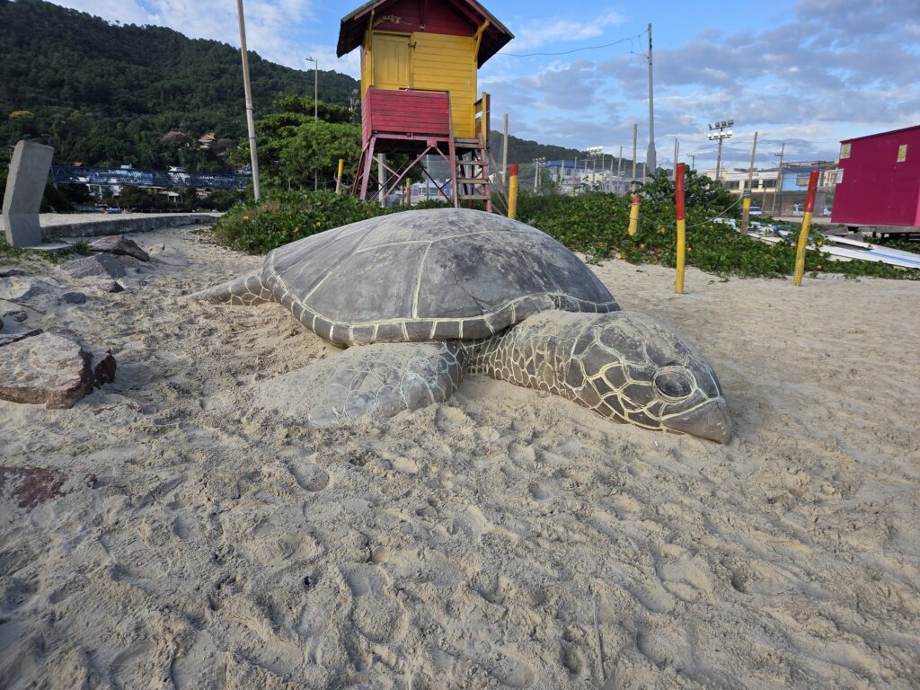 Estátua de tartaruga na Barra da Lagoa